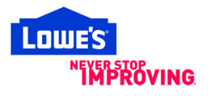 A lowe 's logo and an advertisement for the company.