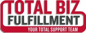 A red and white logo for total eye fulfillment